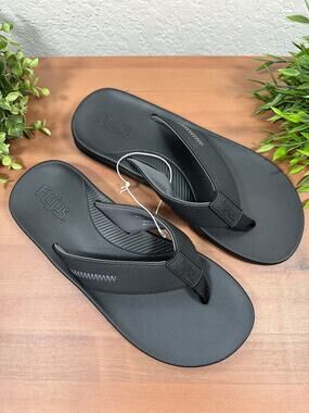 Flojos Men's Black Flip Flop Sandals Size 9